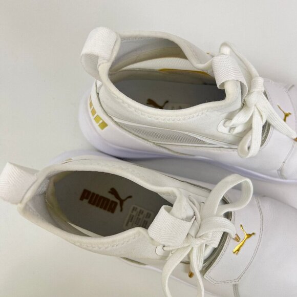 Puma Phenom Lux White Leather High Tops Womens Size 7.5 M - Picture 4 of 10